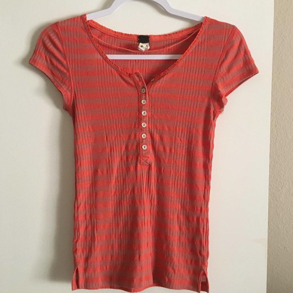 We The Free, Cap Sleeve T-shirt, Orange/Tan, XS